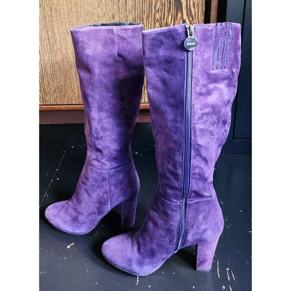 Women's "Respira" Purple Breathable Italian patent Goat Suede boots 38.5 Euro - Picture 4 of 6